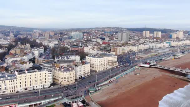 Brighton Pier Engeland Luchtfoto — Stockvideo