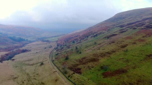 Brecon Beacons National Park Wales Aerial View Footage — Stock Video