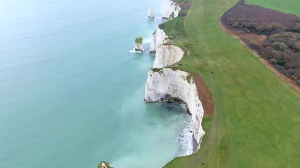 Beautiful English South Coast Drone Footage — Stock Video