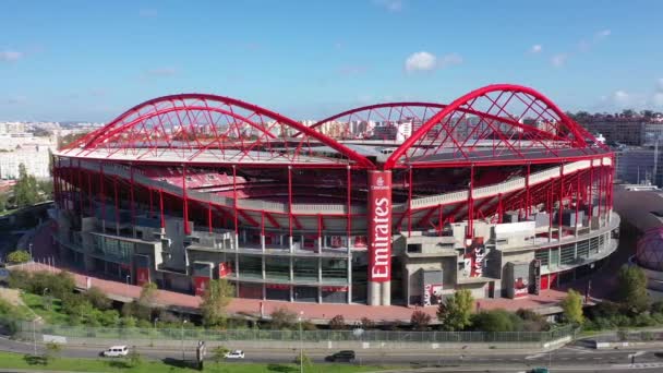 Flygfoto Över Benfica Lissabons Fotbollsarena Lissabon Portugal November 2019 — Stockvideo