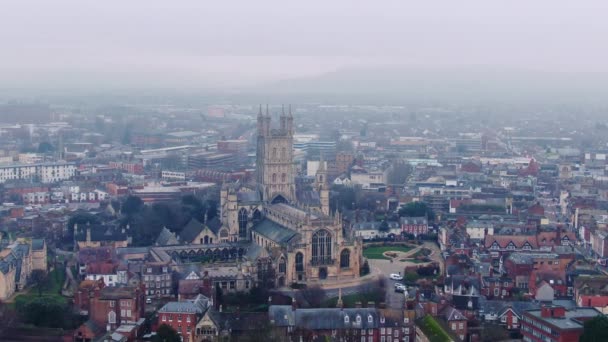 イギリスのグロスター市とグロスター大聖堂 — ストック動画