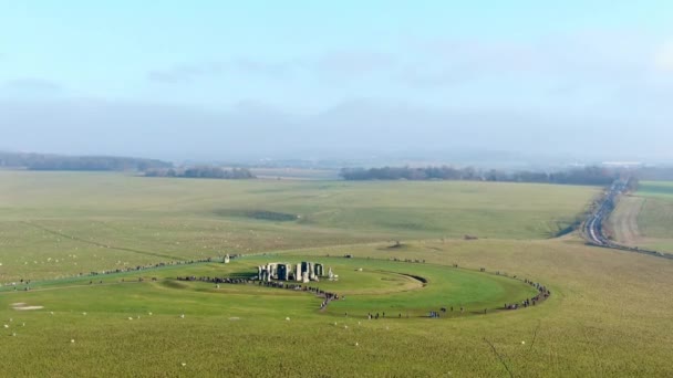 Famosa Stonehenge Inglaterra Vista Aérea — Vídeo de Stock