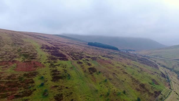 Het Verbazingwekkende Landschap Van Brecon Beacons National Park Wales Luchtbeelden — Stockvideo