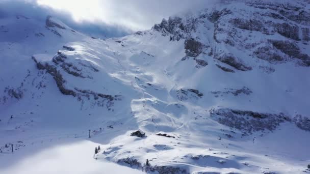 Famosa Zona Esquí Los Alpes Suizos Llamada Titlis Engelberg Suiza — Vídeo de stock