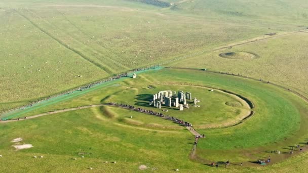 Fantastisch Uitzicht Stonehenge Engeland Luchtfoto — Stockvideo