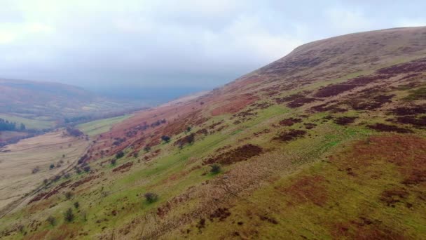 Increíble Parque Nacional Brecon Beacons Gales Desde Arriba — Vídeos de Stock