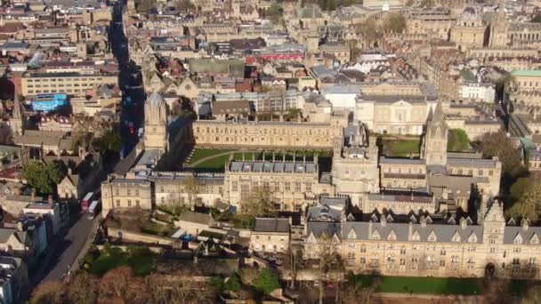Stadt Oxford Und Christ Church Universität Luftbild Luftbild — Stockvideo