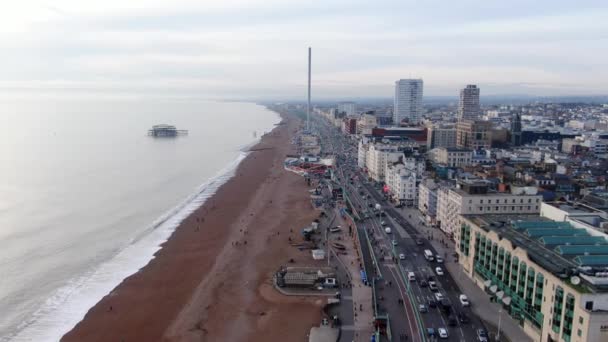 Brighton Pier Inglaterra Vista Aérea — Vídeo de Stock