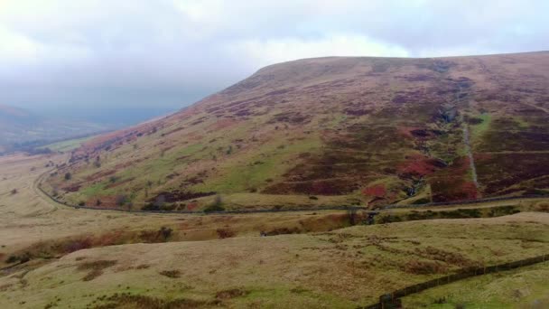 Amazing Landscape Brecon Beacons National Park Wales Aerial Footage — Stock Video