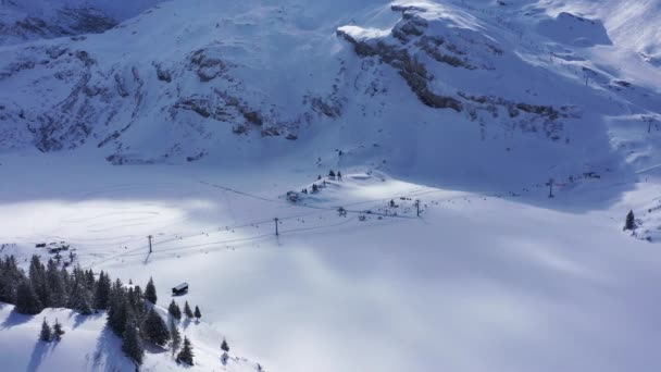 Fantastiskt Vackert Snölandskap Fjällen Flygbilder — Stockvideo