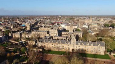 City of Oxford and Christ Church University - aerial view -aerial photography