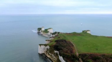 İngiltere 'deki Yaşlı Harry Rocks - hava görüntüsü