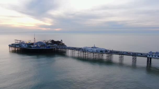 Brighton Pier Inglaterra Imágenes Vista Aérea — Vídeo de stock