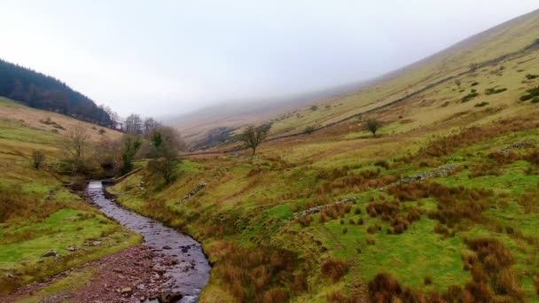 Brecon Beacons National Park Gales Imágenes Vista Aérea — Vídeos de Stock