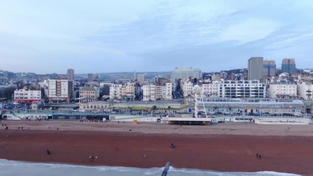 Brighton Pier Inglaterra Vista Aérea Imágenes Aéreas — Vídeos de Stock