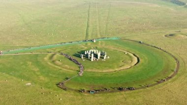 İngiltere 'deki ünlü Stonehenge - hava görüntüsü