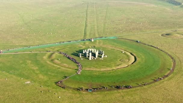 Słynny Stonehenge Anglii Zdjęcia Lotu Ptaka — Wideo stockowe