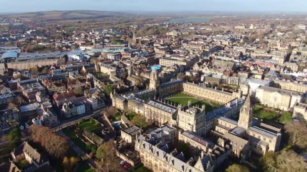 Cidade Oxford Cima Incrível Vista Aérea Metragem — Vídeo de Stock