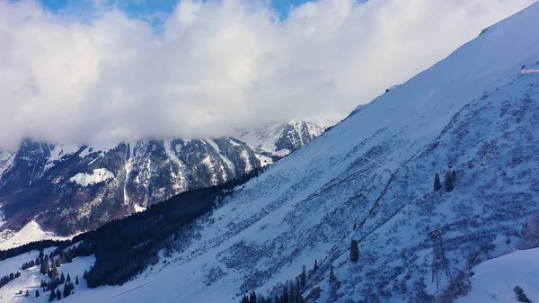 Les Alpes Suisses Hiver Survol Magnifiques Montagnes Neige Photographie Aérienne — Photo