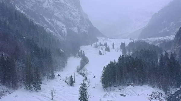 Les Alpes Suisses Hiver Survol Magnifiques Montagnes Neige Photographie Aérienne — Photo