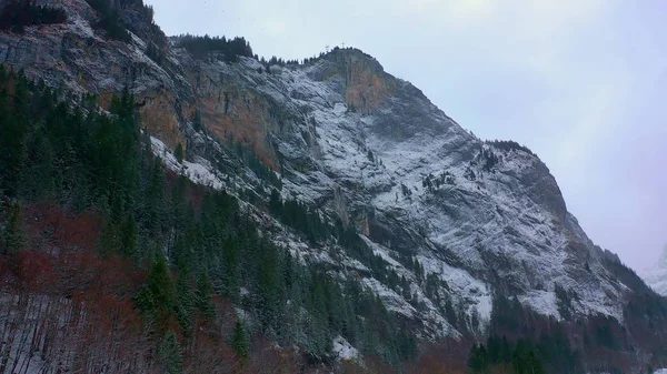 Meraviglioso Paesaggio Invernale Innevato Nelle Alpi Vista Aerea Fotografia Aerea — Foto Stock