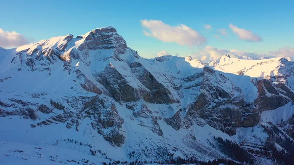 Famous Skiing Area Swiss Alps Called Frutt Melchsee Switzerland Aerial — Stock Photo, Image