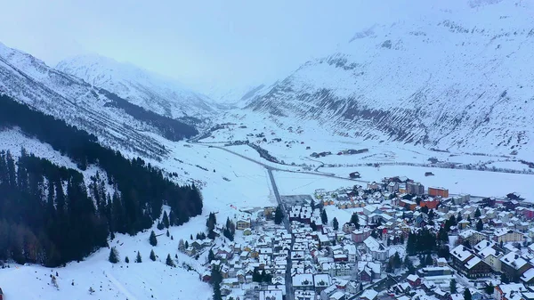 Alpes Suíços Inverno Voo Sobre Montanhas Neve Maravilhosas Fotografia Aérea — Fotografia de Stock