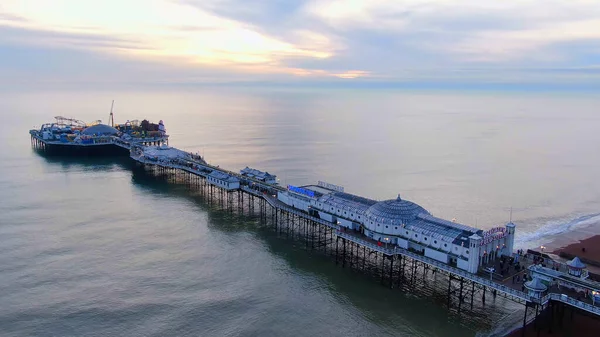 Brighton Pier in England - aerial view - BRIGHTON, ENGLAND, DECEMBER 29, 2019 — 스톡 사진