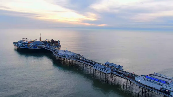 Brighton Pier in the evening - beautiful aerial view — 스톡 사진