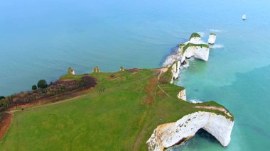 Yukarıdan güzel İngiliz Güney Sahili - İHA görüntüleri