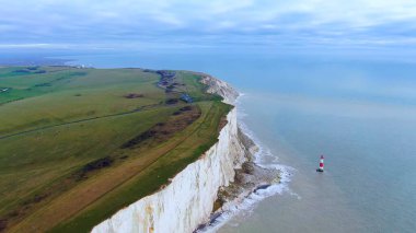 White cliffs at the English coast - aerial view