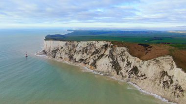 White cliffs at the English coast - aerial view clipart