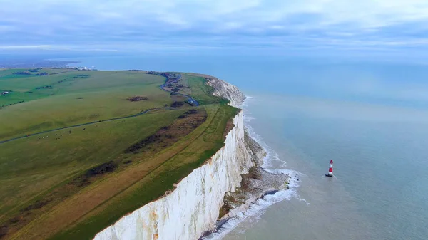 White cliffs at the English coast - aerial view — Stock Photo, Image