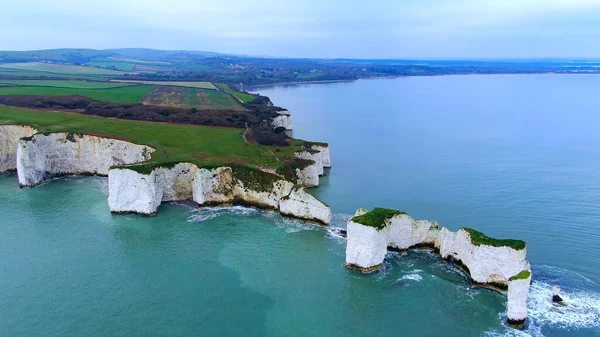 İngiltere 'deki Yaşlı Harry Rocks - hava manzaralı — Stok fotoğraf