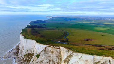 White cliffs at the English coast - aerial view