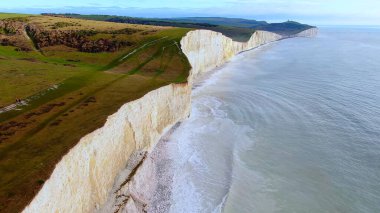 Awesome white cliffs of England - aerial view clipart
