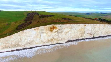 White cliffs at the English coast - aerial view