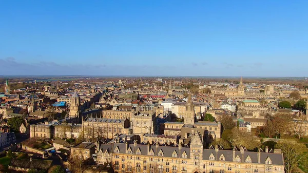 Staden Oxford och Christ Church University - Flygfoto — Stockfoto