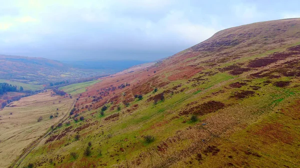 Brecon Beacons National Park in Wales - aerial view — Stockfoto