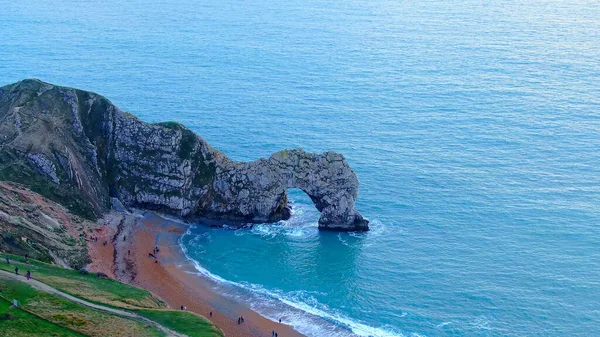 Amazing Durdle Door a Jurassic Coast of England - kilátás felülről — Stock Fotó