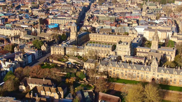 Staden Oxford och Christ Church University - Flygfoto — Stockfoto