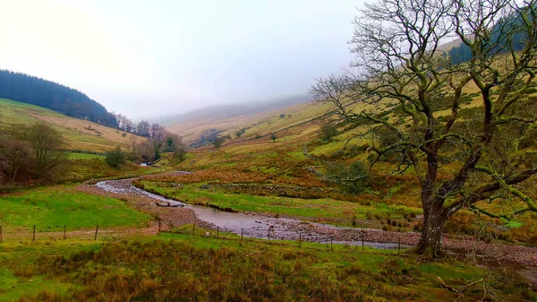 Nationaal park Brecon Beacons in Wales - luchtfoto — Stockfoto