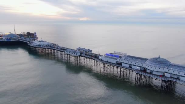 Brighton Pier Engeland Bovenaanzicht Brighton Verenigd Koninkrijk December 2019 — Stockvideo