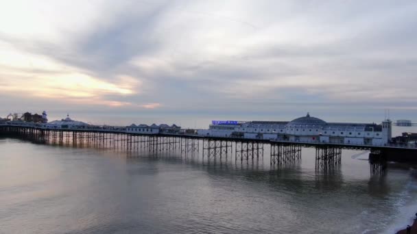 Brighton Pier Engeland Bovenaanzicht Brighton Verenigd Koninkrijk December 2019 — Stockvideo