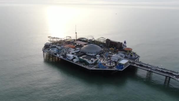 Brighton Pier England Αεροφωτογραφία Brighton Ηνωμένο Βασίλειο Δεκεμβρίου 2019 — Αρχείο Βίντεο