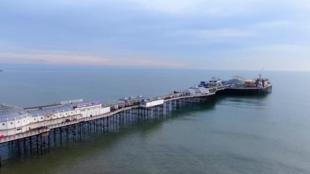 Brighton Pier Engeland Bovenaanzicht Brighton Verenigd Koninkrijk December 2019 — Stockvideo