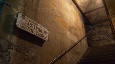 Castle Hill ve Edinburgh Şatosu - Edinburgh, İskoçya - 10 Ocak 2020