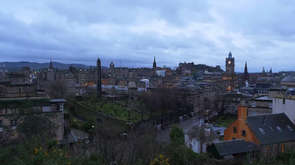 Aerial view over Edinburgh from Calton Hill - EDINBURGH, SCOTLAND - JANUARY 10, 2020 — Stok fotoğraf