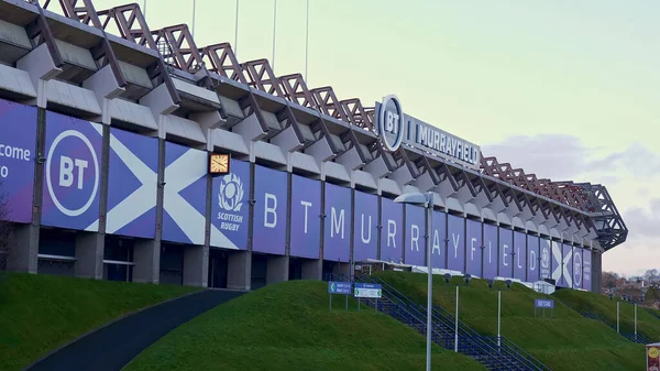Murrayfield stadion Edinburghissa - rugbyn ja jalkapallon koti - EDINBURGH, SCOTLAND - TAMMIKUU 10, 2020 — kuvapankkivalokuva