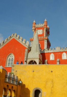 Portekiz 'deki İnanılmaz Pena Sarayı - Lizbon Şehri - Sintra. Portekiz - 15 Ekim 2019